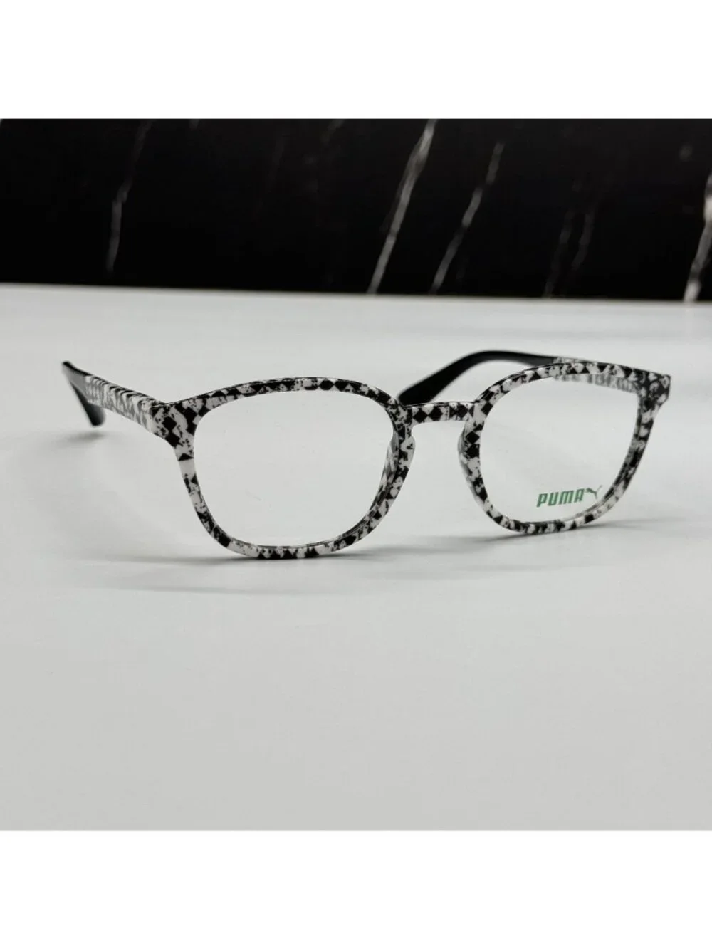 Puma PU0118O 001 Black White Kids Eyeglasses NEW